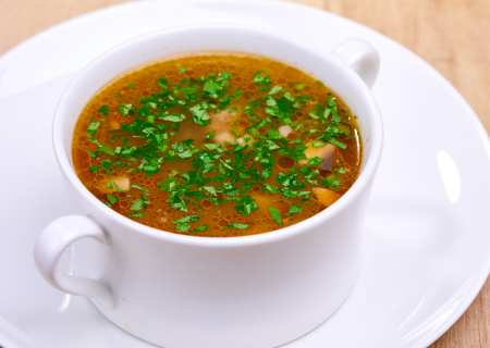 Похлебка грибная с беконом и перловкой